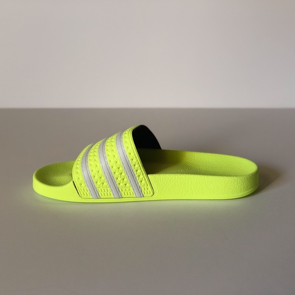 adidas neon yellow slides